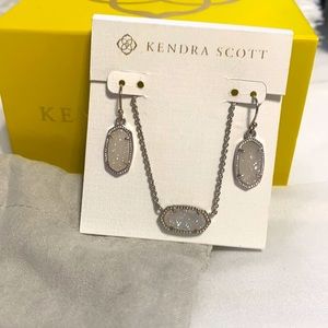 Kendra Scott Iridescent Drusy Elisa Necklace Set